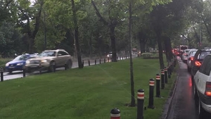 Aspersoarele din Dorobanti nu se opresc... nici macar cand ploaua!