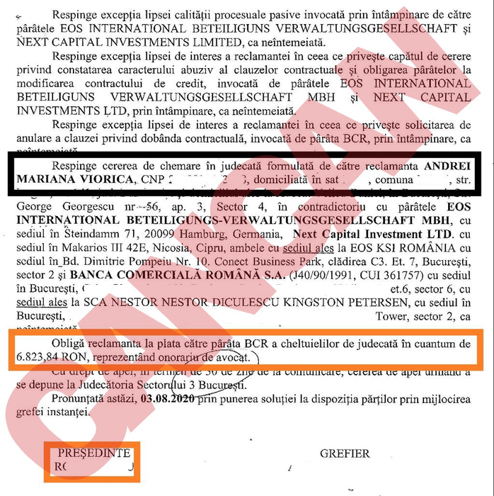 Sentința pe care judecătoarea cu 8 depozite la BCR a dat-o contra femeii de serviciu