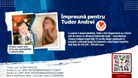 Tudor a fost diagnosticat cu o formă rară de cancer, la numai 2 anișori jumătate. Micuţul are mare nevoie de ajutor!