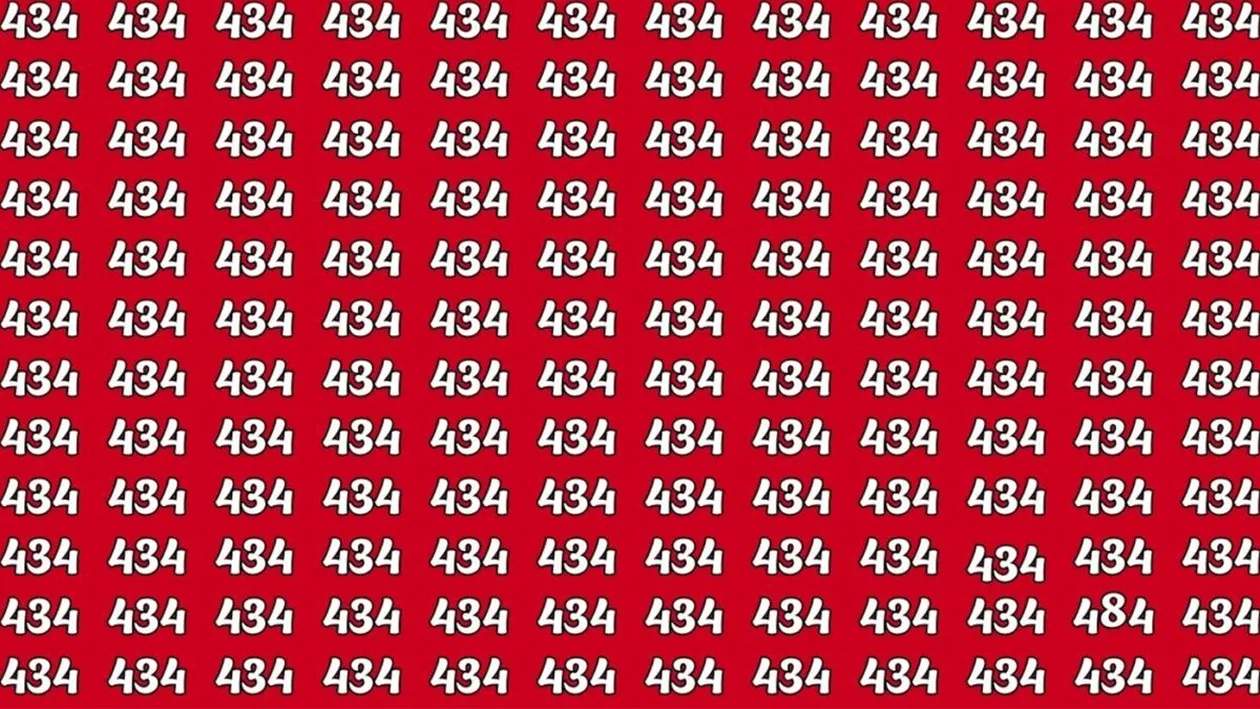 TEST IQ | Nu toate numerele din imagine sunt 434. Găsiți-l pe cel diferit!