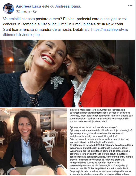 S-a întâmplat! Andreea Esca a dat vestea pe Facebook: „Sunt foarte fericită”
