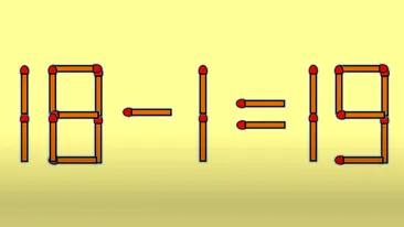 Test IQ cu chibrituri | Mutați un singur băț, pentru a corecta 18 - 1 = 19