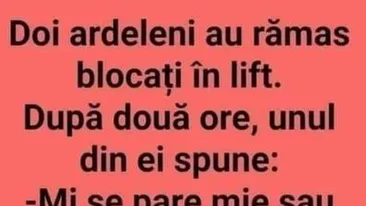 BANC | Doi ardeleni au rămas blocați în lift. După 2 ore, unul dintre ei spune: Mi se pare mie sau..