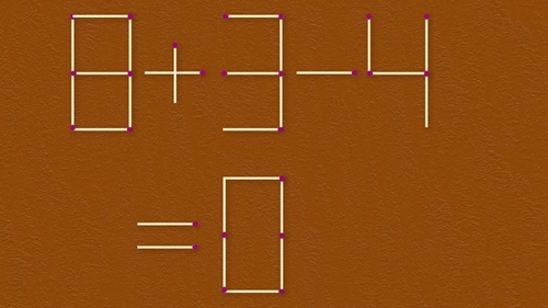 Test de inteligență cu chibrituri | Mutați un singur băț pentru a corecta egalitatea 8+3-4=0