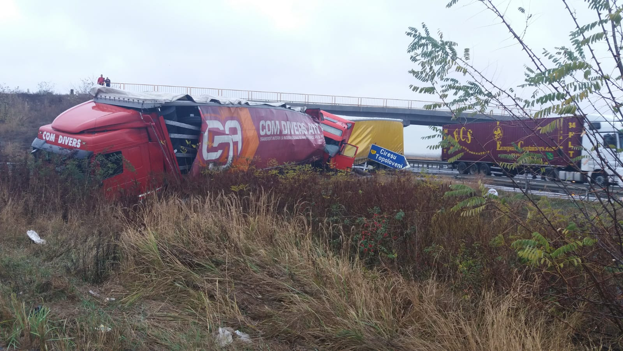 Accident grav pe A1, la ieșirea spre Căteasca