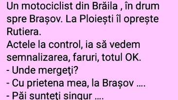 Bancul sfârșitului de săptămână | Motociclistul și polițistul de la Rutieră