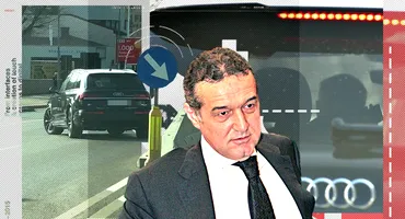 Gigi Becali, “spectacol” la Palat. Cu telefonul lipit de ureche, a apărut la volanul unui Q7 țiplă și a trecut „discret” peste linia continuă