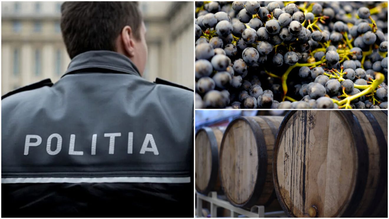 Pare banc cu polițiști, dar declarațiile sunt oficiale. Omul legii s-a apucat să facă vin în curtea instituției