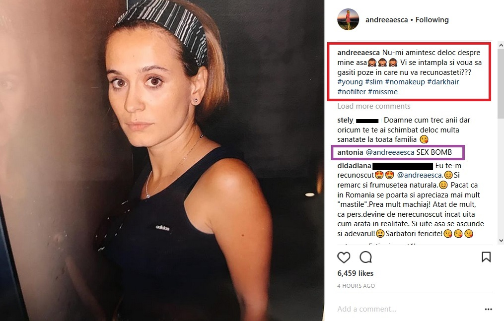 Andreea Esca a făcut publică o poză din tinereţe, iar Antonia nu s-a putut abţine: „Sex bomb”. Cum arăta prezentatoarea TV în urmă cu mai bine de 20 ani