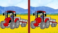 Test de perspicacitate | Tractorul din stânga și cel din dreapta par identice, dar nu sunt. Găsiți 3 diferențe!