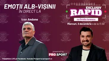 Ioan Andone vine astăzi la EXCLUSIV RAPID, de la ora 17:30 în direct pe canalul de YouTube - ProSport
