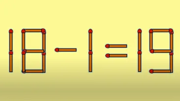 Test IQ cu chibrituri | Mutați un singur băț, pentru a corecta 18 - 1 = 19