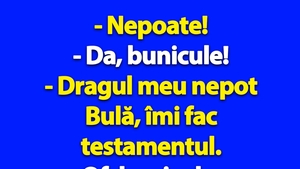 BANC | "Bulă, îmi fac testamentul"
