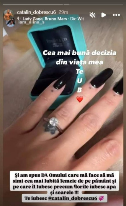 Cătălin Dobrescu și-a cerut iubita în căsătorie. Sursa foto: Instagram