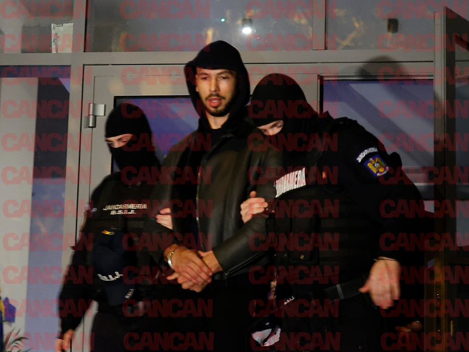 Frații Tate și fosta polițistă, reținuți pentru 24 de ore, la finalul anului trecut (SURSA FOTO: CANCAN.RO)