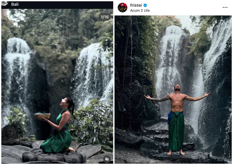 Alexandra si Florin Ristei s-au fotografiat în același loc