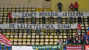 Se întâmplă în România! Banner în limba maghiară la meciul din Cupa României a lui Sepsi OSK Sf. Gheorghe!!!
