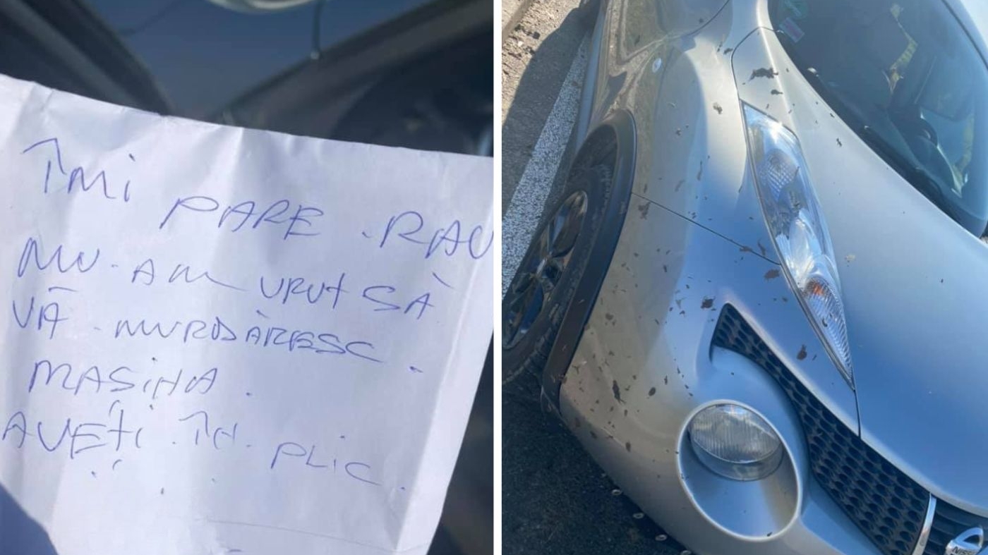 Stupoare pentru o femeie care și-a găsit mașina murdărită, în parcare. Ce era în plic: „Sunt din ce în ce mai...”