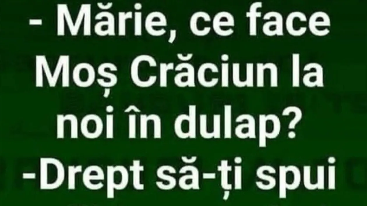 BANC | Mărie, ce face Moș Crăciun la noi în dulap?