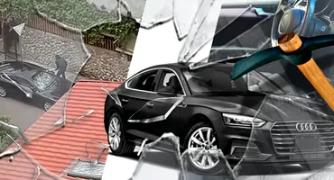 Tatăl unui lăutar din ”brigada” lui Salam a vandalizat un Audi cu un târnăcop!