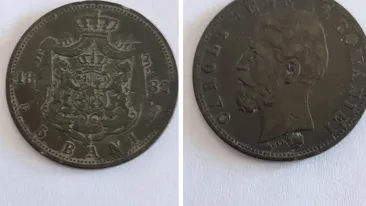 Vezi dacă găsești acasă! Cu câți lei se vinde acum o monedă de 5 bani din 1882, cu Regele Carol I