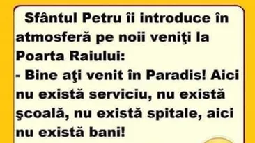 BANCUL ZILEI | Sfântul Petru îi introduce în atmosferă pe noii veniți la Poarta Raiului