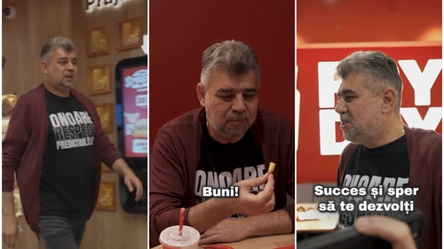 Cum a răspuns Marcel Ciolacu provocării lui Lucian Florea, fondatorul FryDay. Mesajul de pe tricou a atras toată atenția