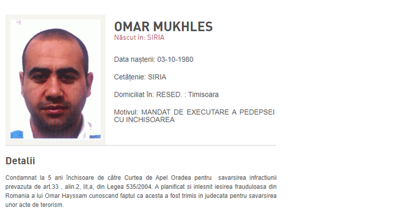 Omar Mukhles, urmărit internațional