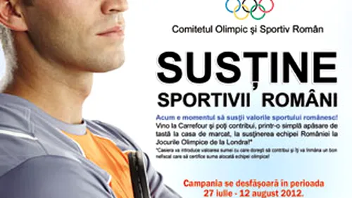 Carrefour sustine sportivii care participa la Jocurile Olimpice de la Londra si lanseaza o provocare inedita pentru clienti!