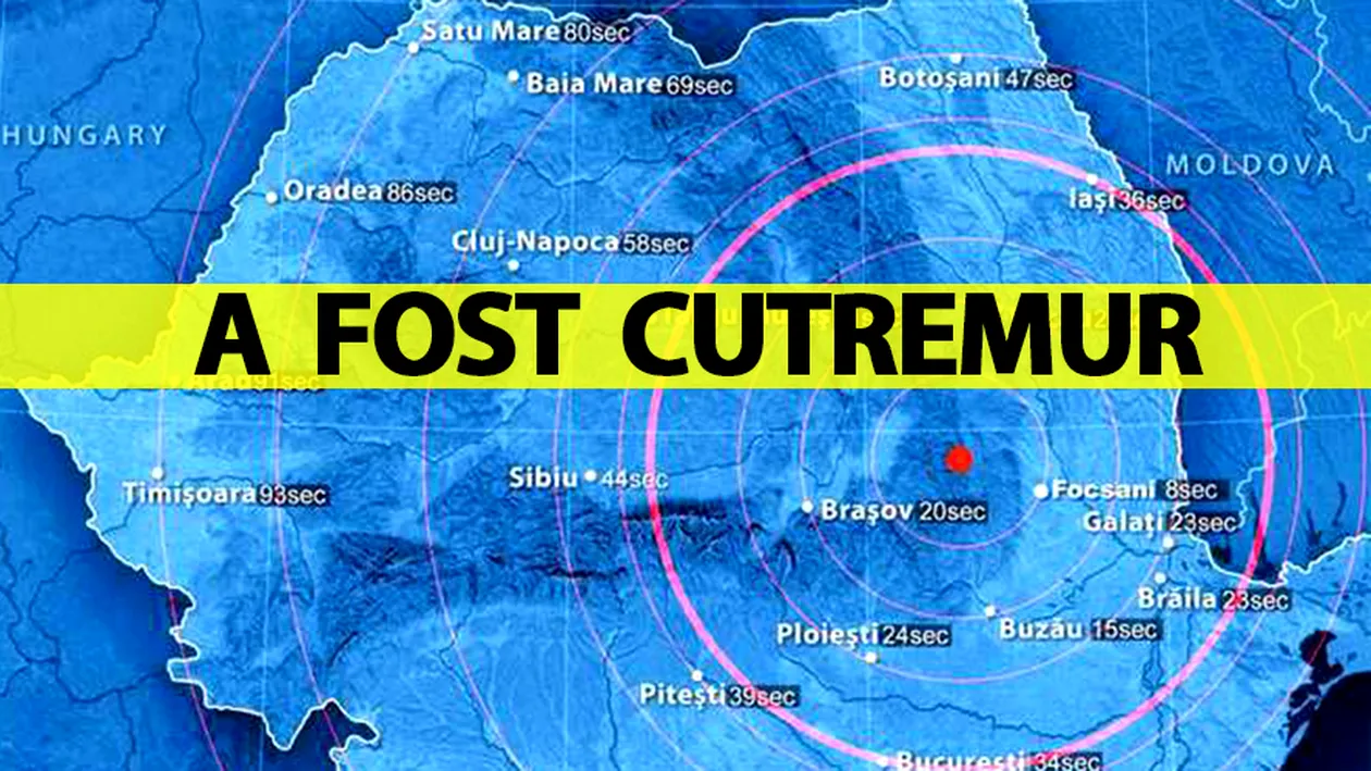 Cutremur în România, produs azi-dimineață, la ora 06:31. Cât de mare e magnitudinea seismului