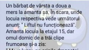 BANCUL ZILEI | Bărbatul de vârsta a doua și amanta de la etajul 15