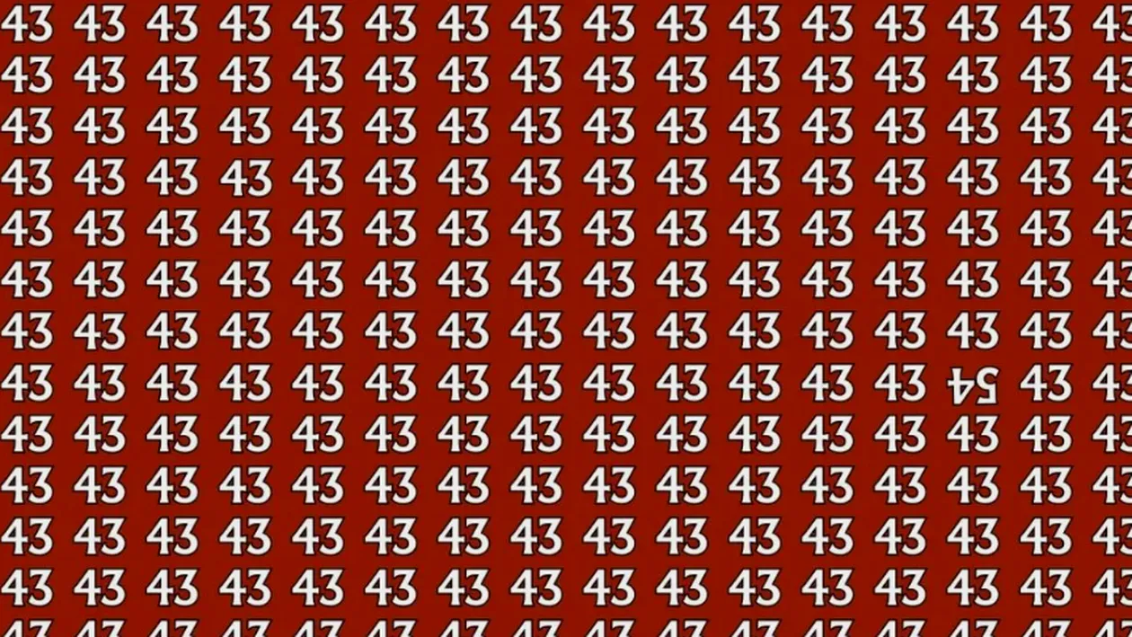 Test IQ | Găsiți numărul 54 ascuns printre 43. Geniile îl descoperă în doar 20 de secunde