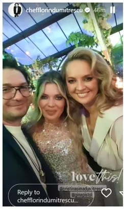 Florin Dumitrescu, alături de soția lui, Cristina, și Gina Pistol / foto: Instagram
