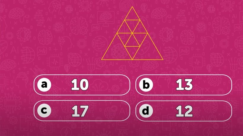Test IQ exclusiv pentru genii | Câte triunghiuri sunt, în total: 10, 12, 13 sau 17?