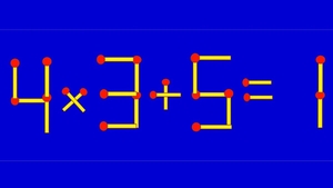 Test IQ cu chibrituri | Corectați 4 x 3 + 5 = 1, mutând un singur băț