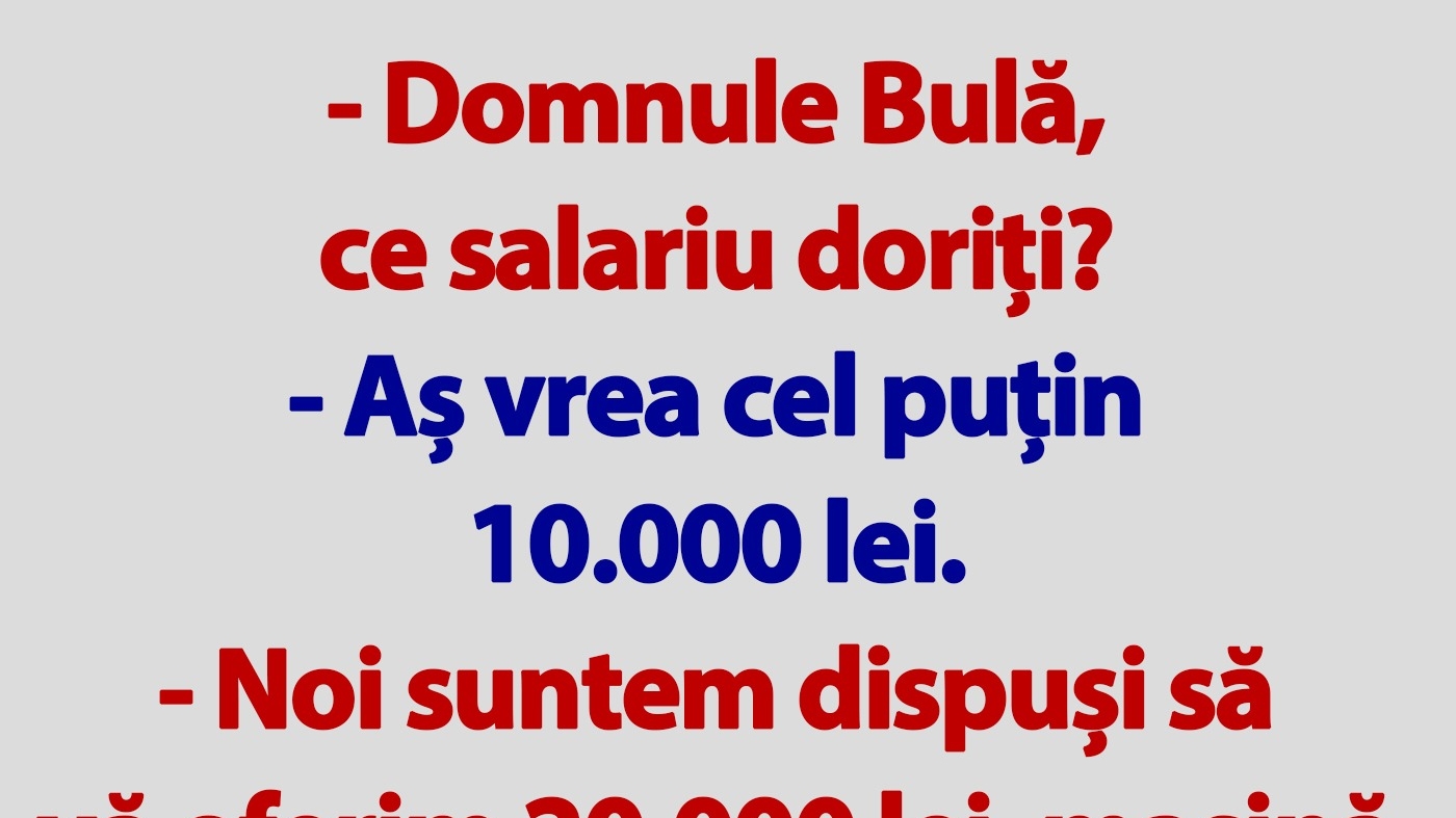 BANC | Salariul lui Bulă