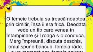 Bancul de Halloween | O femeie trece noaptea prin cimitir