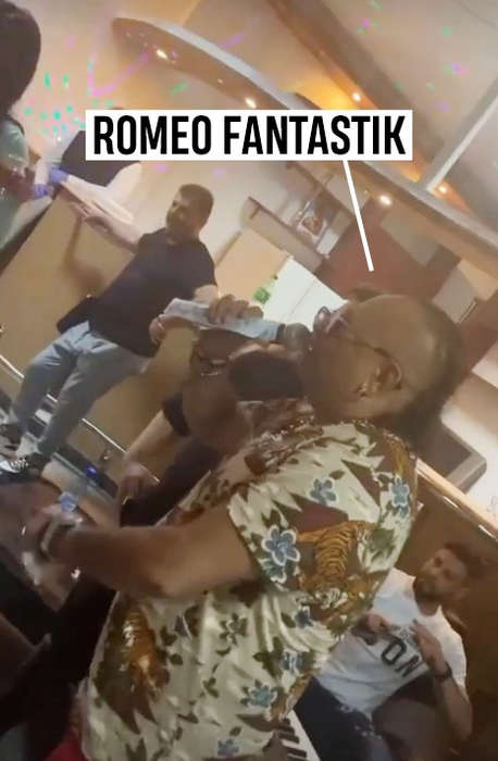 Imagine de la party-ul cu “Regele” Salam, Tzancă Uraganu și Romeo Fantastick (sursa foto captură video Instagram )