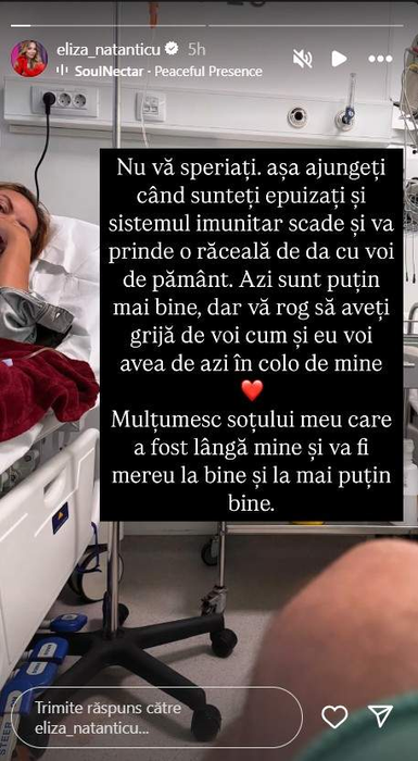 Eliza Natanticu a avut nevoie de ajutorul medicilor. Sursa foto: Instagram / Eliza Natanticu