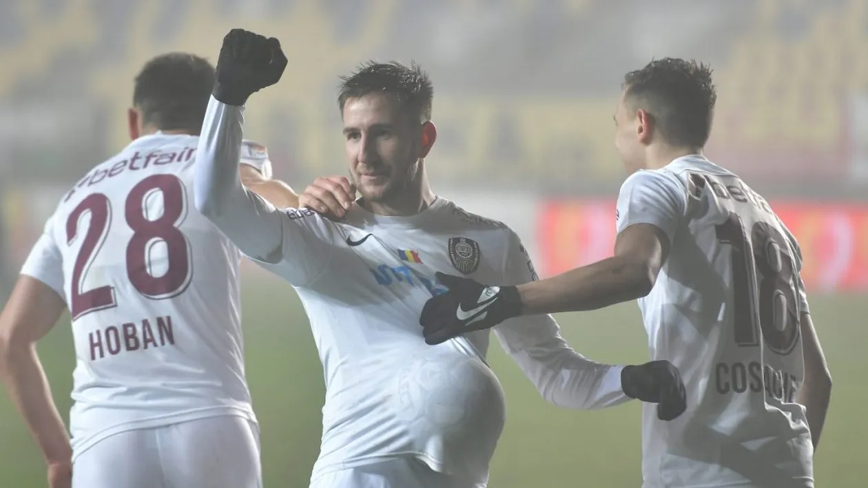 CFR Cluj învinge Chindia și revine la un punct în spatele FCSB-ului!