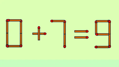 Test IQ cu chibrituri | 0+7=9 este greșit. Corectați egalitatea mutând un singur băț!