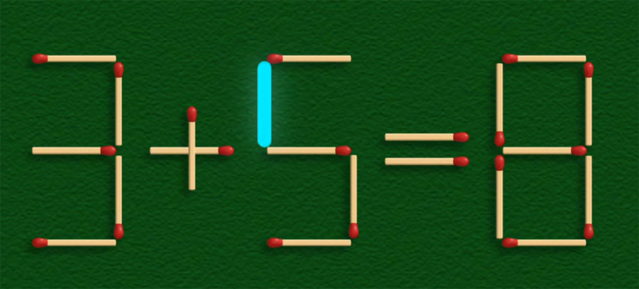 Test de inteligență | Mutați un singur chibrit pentru a corecta 3 + 3 = 8