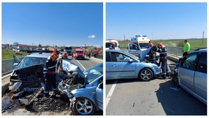 Accidente pe bandă rulantă în Dâmbovița! 5 adulți și un copil au fost transportați la spital