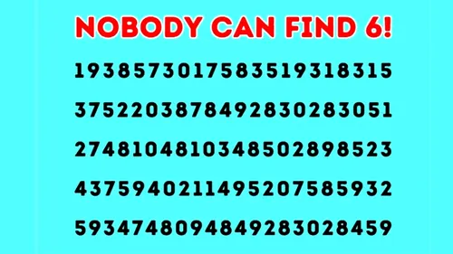 Test IQ | Nimeni nu poate găsi cifra 6. Ești un geniu dacă ne zici unde este!