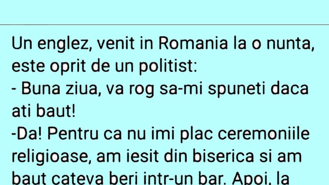 BANC | Englezul și polițistul român