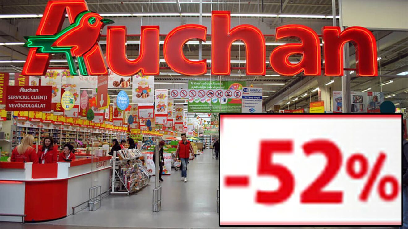 Cea mai mare reducere din Auchan. Produsul adorat de români a fost ieftinit cu 52%