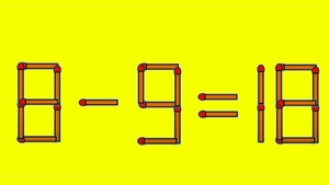 Test IQ cu chibrituri | Mutați un singur băț, pentru a corecta 8 - 9 = 18