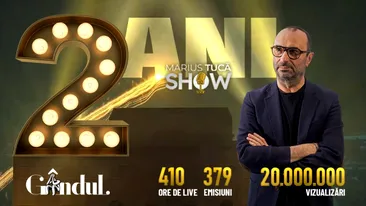 Marius Tucă Show aniversează 2 ani de EXCELENȚĂ la Gândul.ro. Sute de emisiuni fabuloase, invitați de marcă, zeci de milioane de vizualizări!