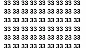 Test de perspicacitate | Nu toate numerele din imagine sunt 33. Găsiți-l pe cel diferit!