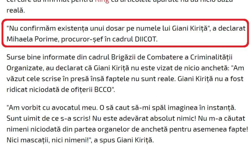 Informații-bombă! Ce cantitate de cocaină au găsit polițiștii la Giani Kiriță